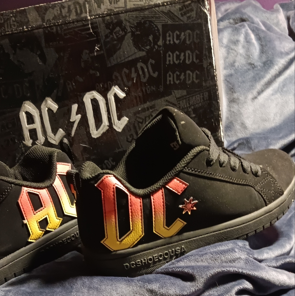 AC/DC. DC Shoes Black Sneakers with AC/DC Logo